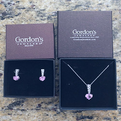 Gordon's Jewelers Heart Necklace and Earrings | eBay